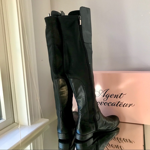 Franco sarto 7.5 over the knee black 50/50 leather nylon/stretch boots - Picture 4 of 4